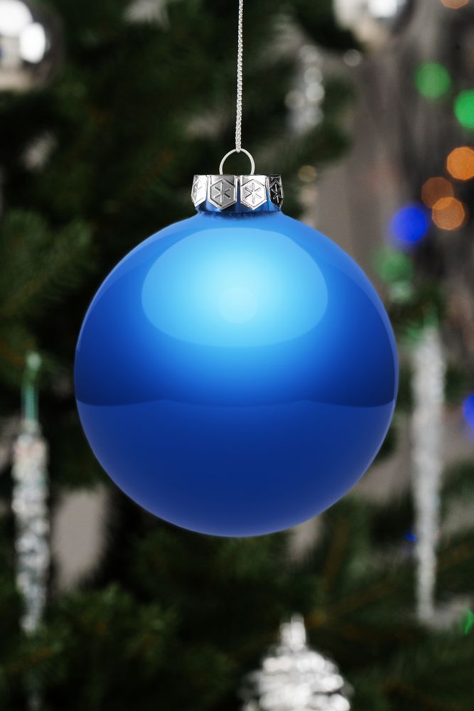 Елочный шар Finery Gloss, 10 см, глянцевый синий / Миниатюра WWW (1000)
