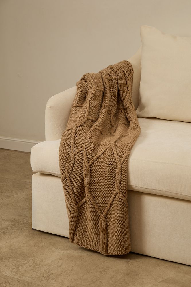 Плед Curve Verve, бежевый меланж / Миниатюра WWW (1000)