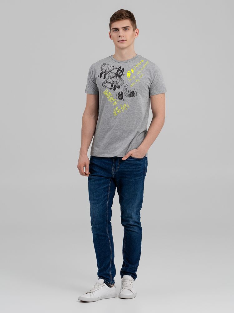 Футболка с термонаклейками Meow, серый меланж / Миниатюра WWW (1000)