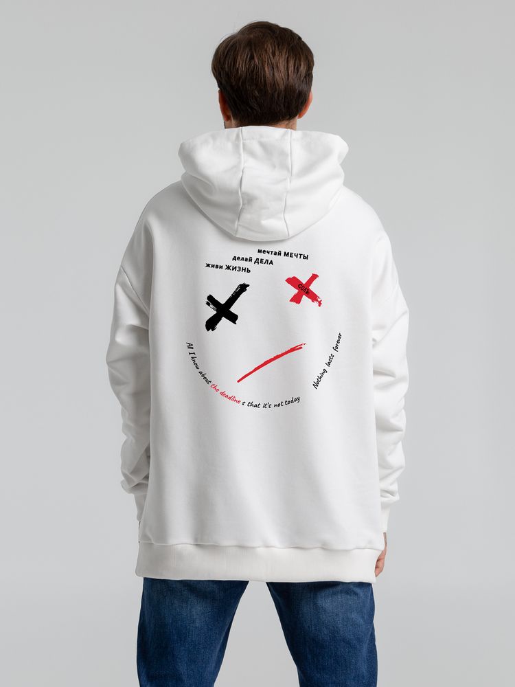 Худи оверсайз с термонаклейками Game Over, молочно-белое / Миниатюра WWW (1000)