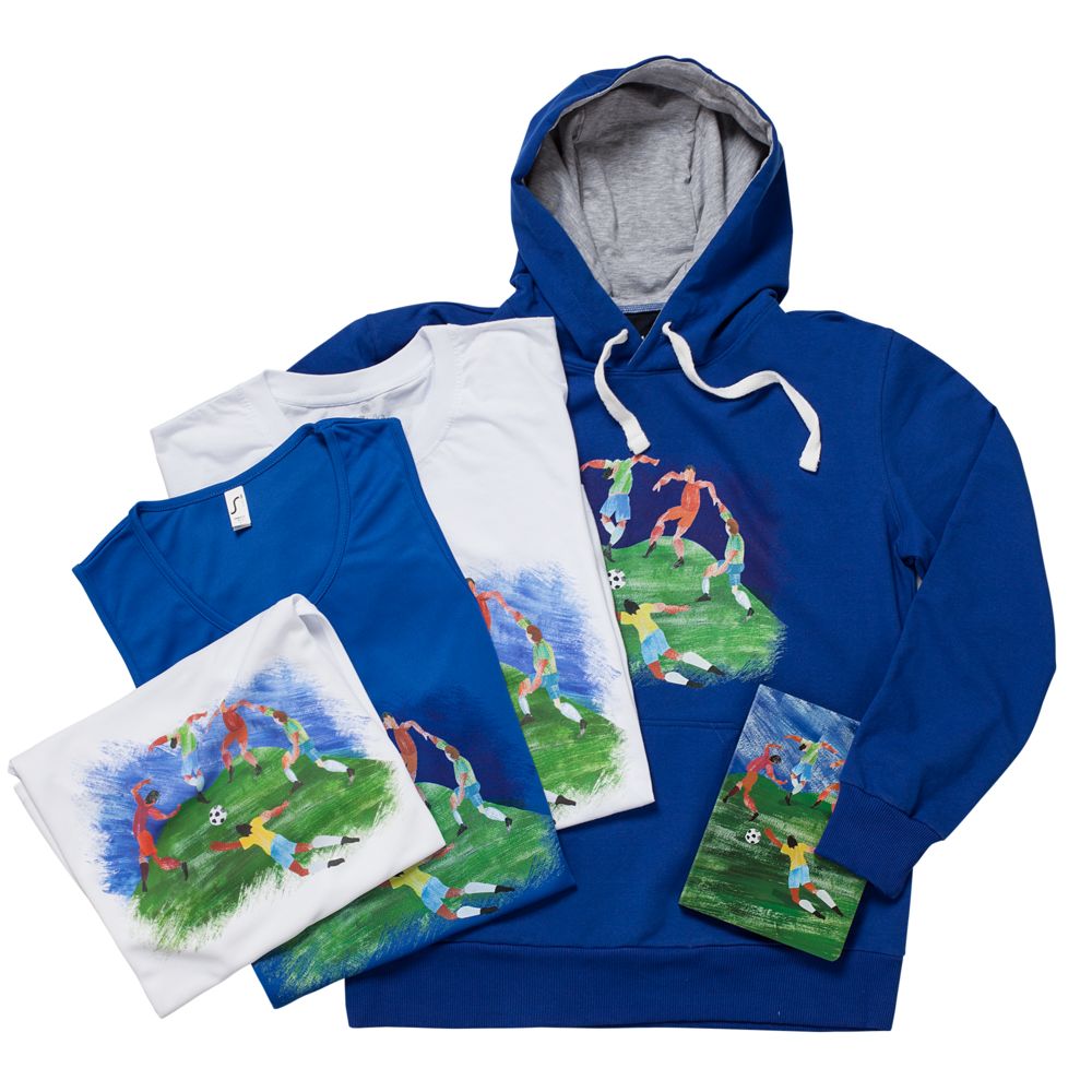 Майка мужская «Футбол via Матисс», синяя / Миниатюра WWW (1000)