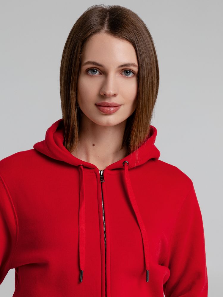 Толстовка с капюшоном на молнии унисекс King, красная / Миниатюра WWW (1000)