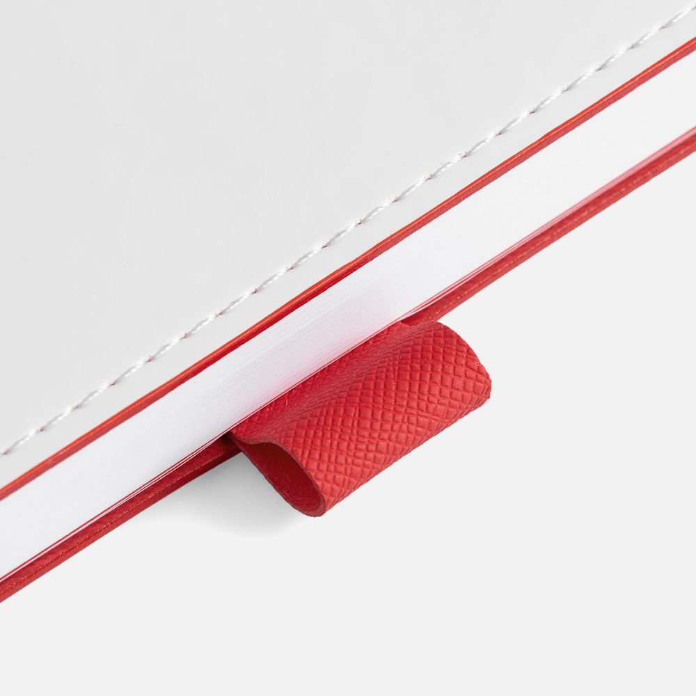 Ежедневник White Shall, недатированный, бело-красный / Миниатюра WWW (1000)