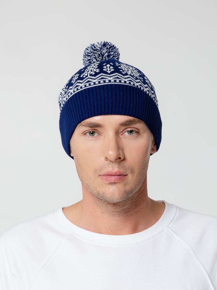 Шапка Elnik, синяя с молочно-белым / Миниатюра WWW (1000)