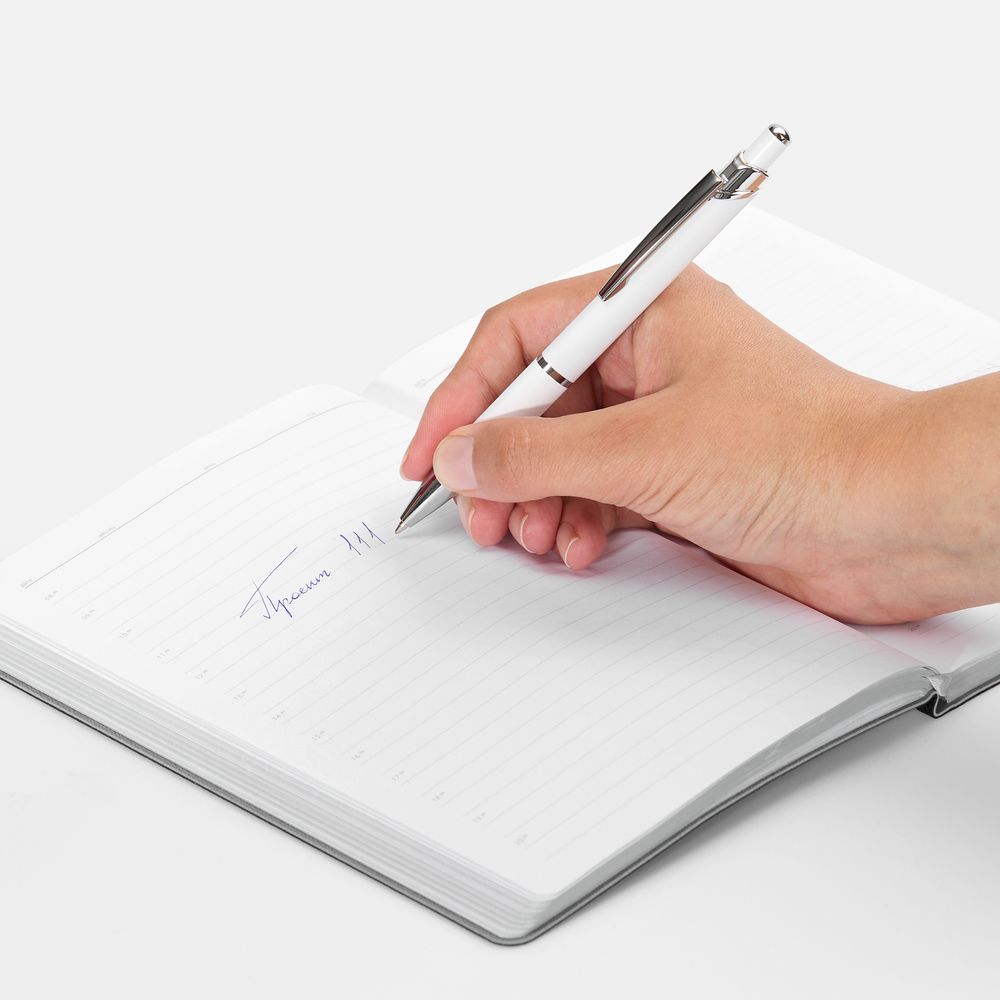 Ручка шариковая Chromos Soft Touch, белая / Миниатюра WWW (1000)