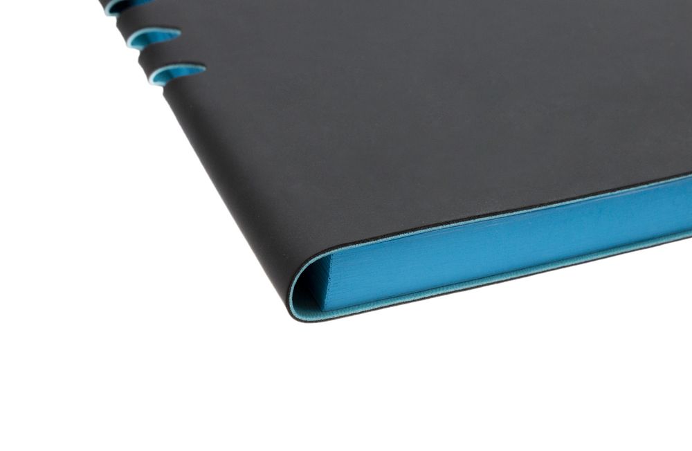 Ежедневник Flexpen Soft Touch, недатированный, черный с бирюзовым / Миниатюра WWW (1000)