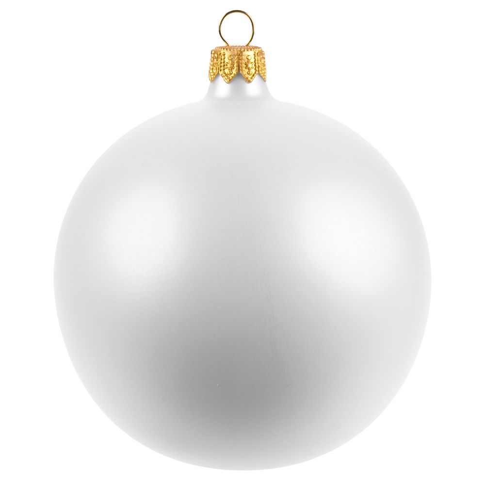 Елочный шар Gala Matt в коробке, белый, 10 см