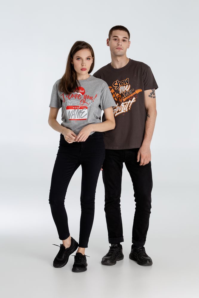 Футболка Hello! I Love You!, серый меланж / Миниатюра WWW (1000)