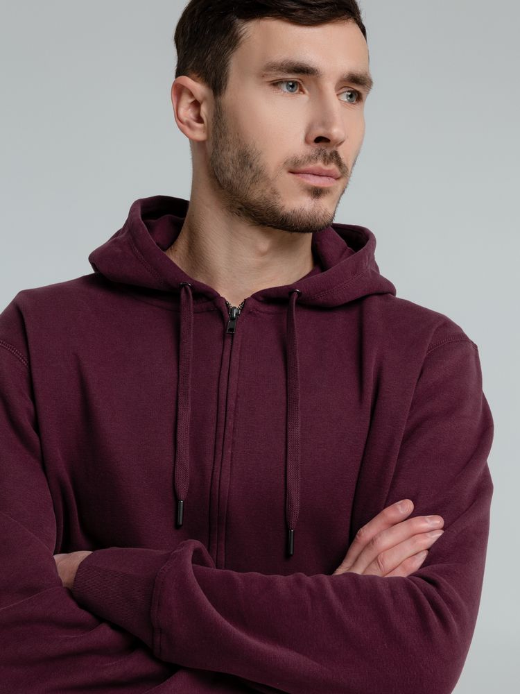 Толстовка с капюшоном на молнии унисекс King, бордовая / Миниатюра WWW (1000)