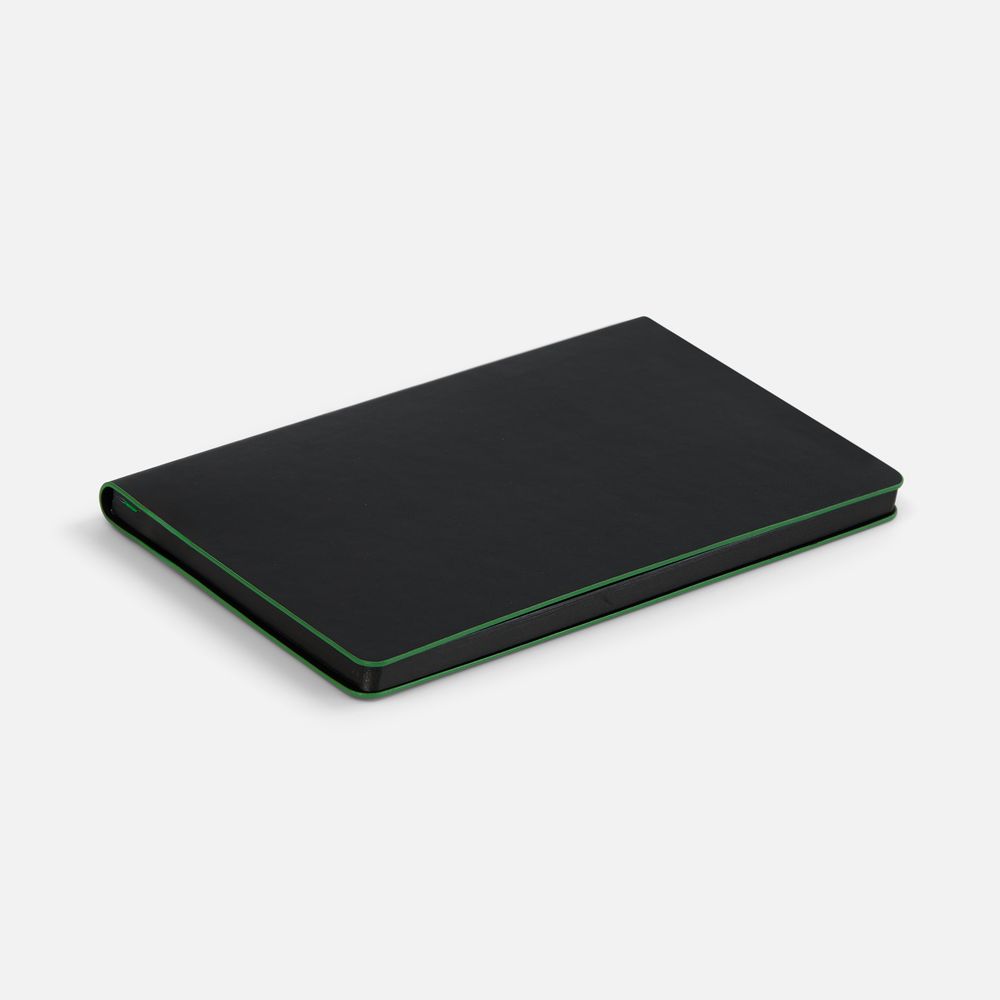 Ежедневник Trait, недатированный, черный с зеленым / Миниатюра WWW (1000)