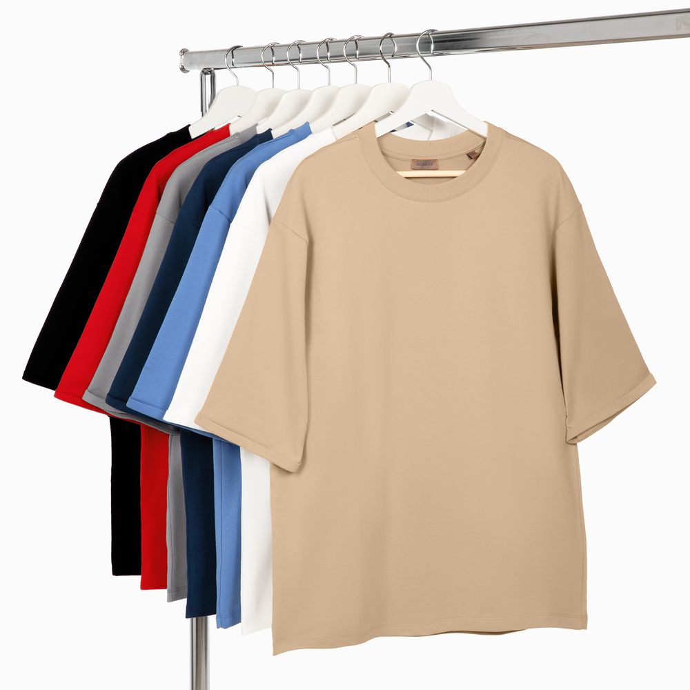 Футболка оверсайз унисекс Kosmos 2.0, бежевая / Миниатюра WWW (1000)