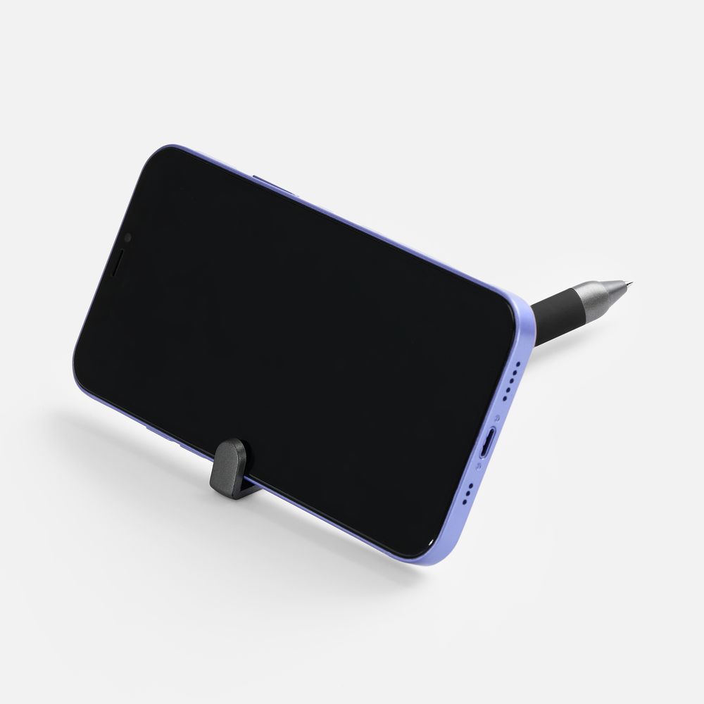 Ручка шариковая Standic с подставкой для телефона, черная / Миниатюра WWW (1000)