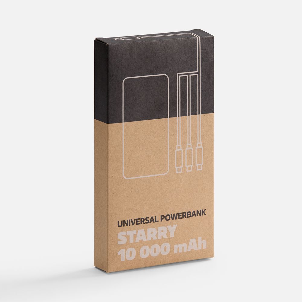 Аккумулятор Uniscend Starry с подсветкой, 10000 мАч, синий / Миниатюра (упак) (1000)