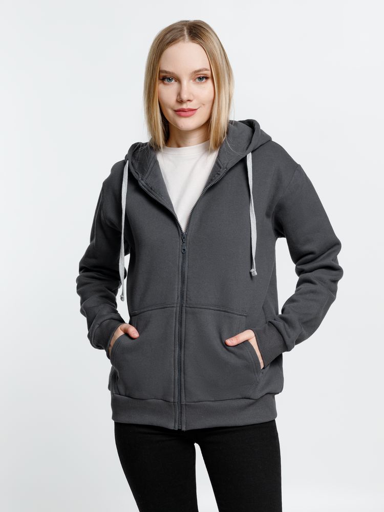 Толстовка на молнии с капюшоном Siverga Heavy, темно-серая (графит) / Миниатюра модельного (1000)