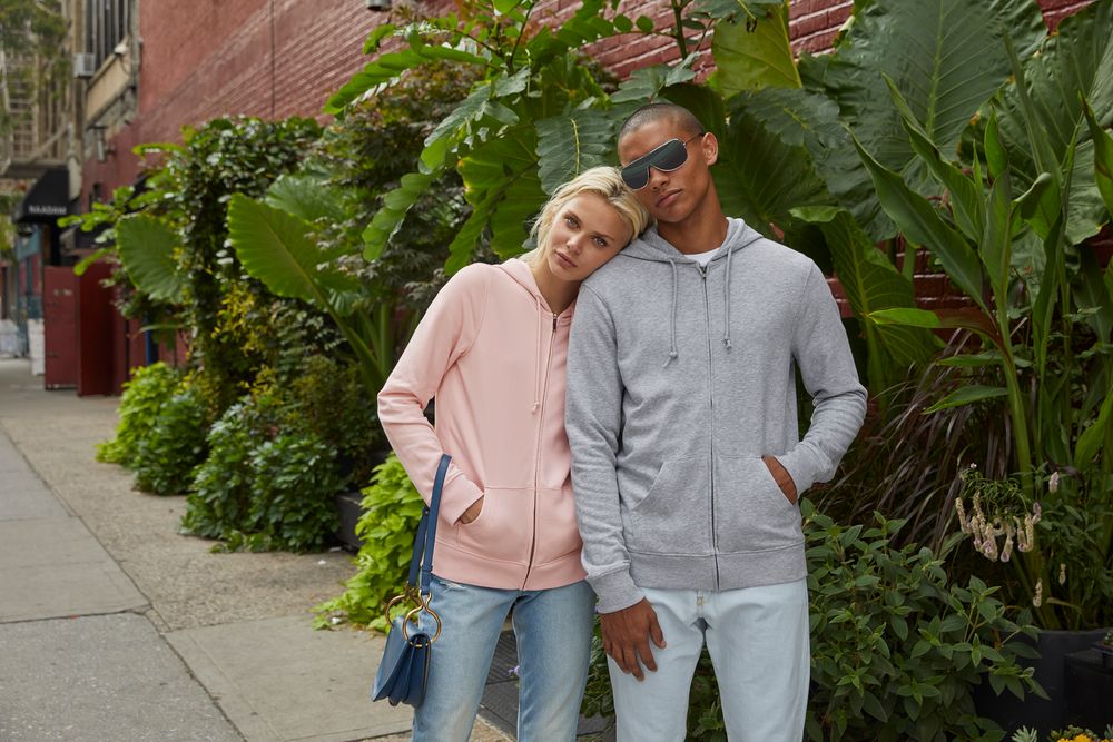 Толстовка на молнии с капюшоном унисекс BNC Organic, красная / Миниатюра WWW (1000)