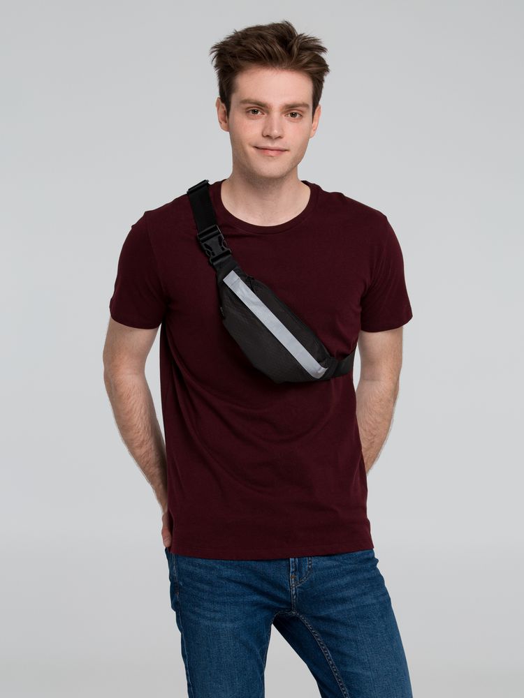 Поясная сумка tagBag со светоотражающим элементом, черная / Миниатюра WWW (1000)