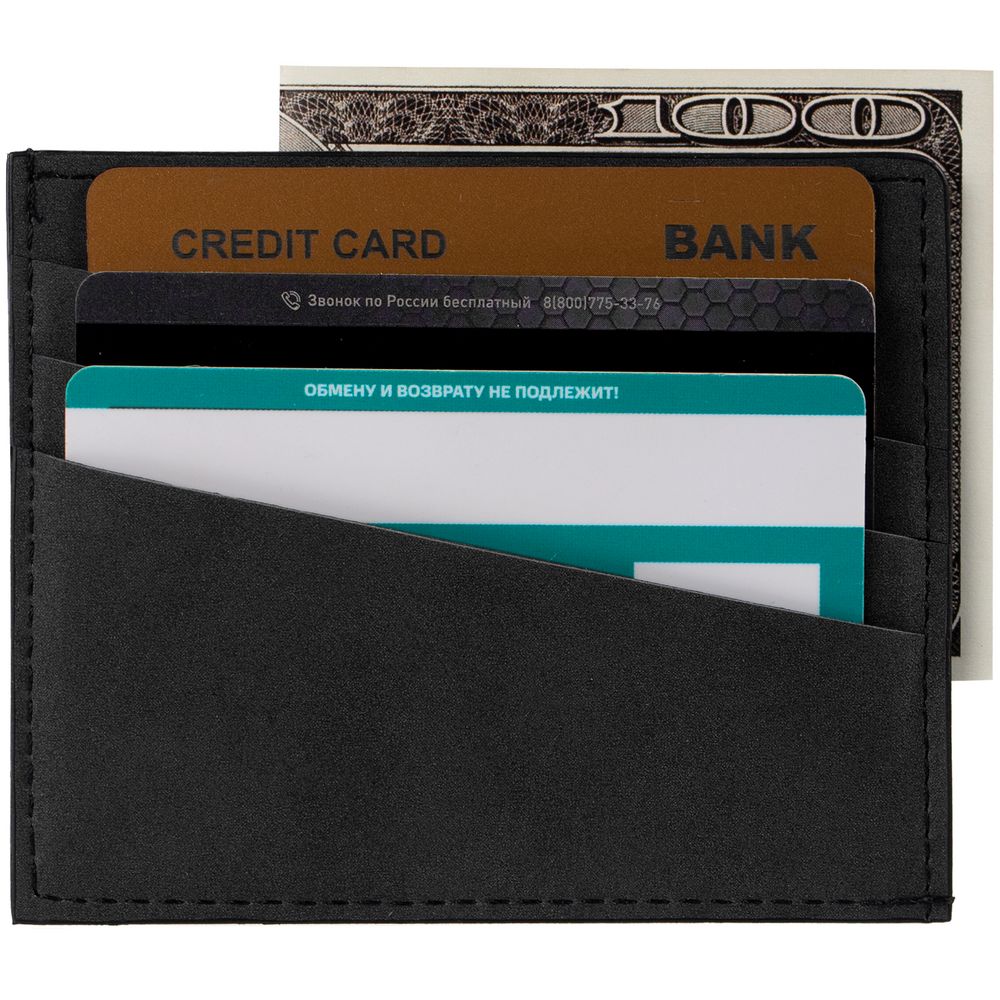 Чехол для карточек Nubuk, черный / Миниатюра WWW (1000)