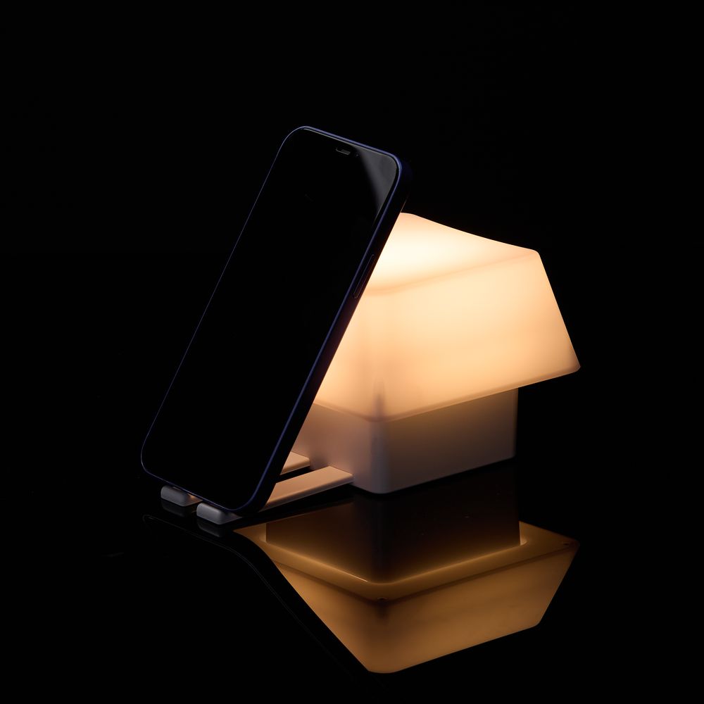 Светильник с подставкой для смартфона Knoppi, белый / Миниатюра WWW (1000)