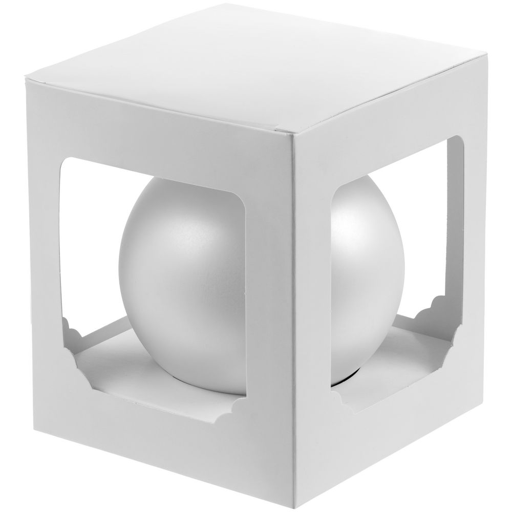 Елочный шар Gala Matt в коробке, белый, 10 см / Миниатюра WWW (1000)