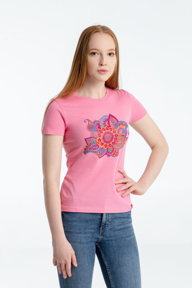 Футболка женская «Узор», розовая / Миниатюра WWW (1000)