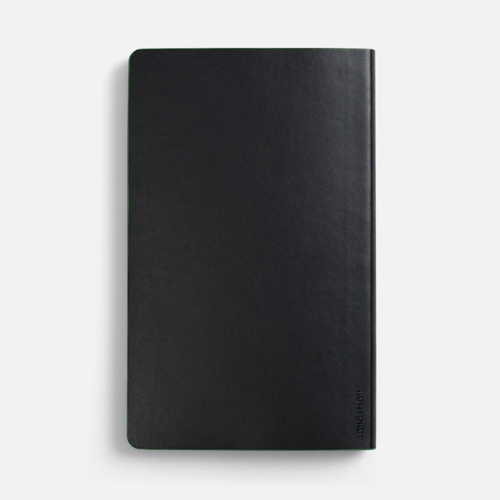 Ежедневник Trait, недатированный, черный с зеленым / Миниатюра WWW (1000)