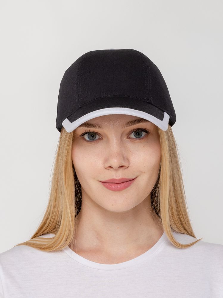 Бейсболка Honor, черная с белым кантом / Миниатюра WWW (1000)