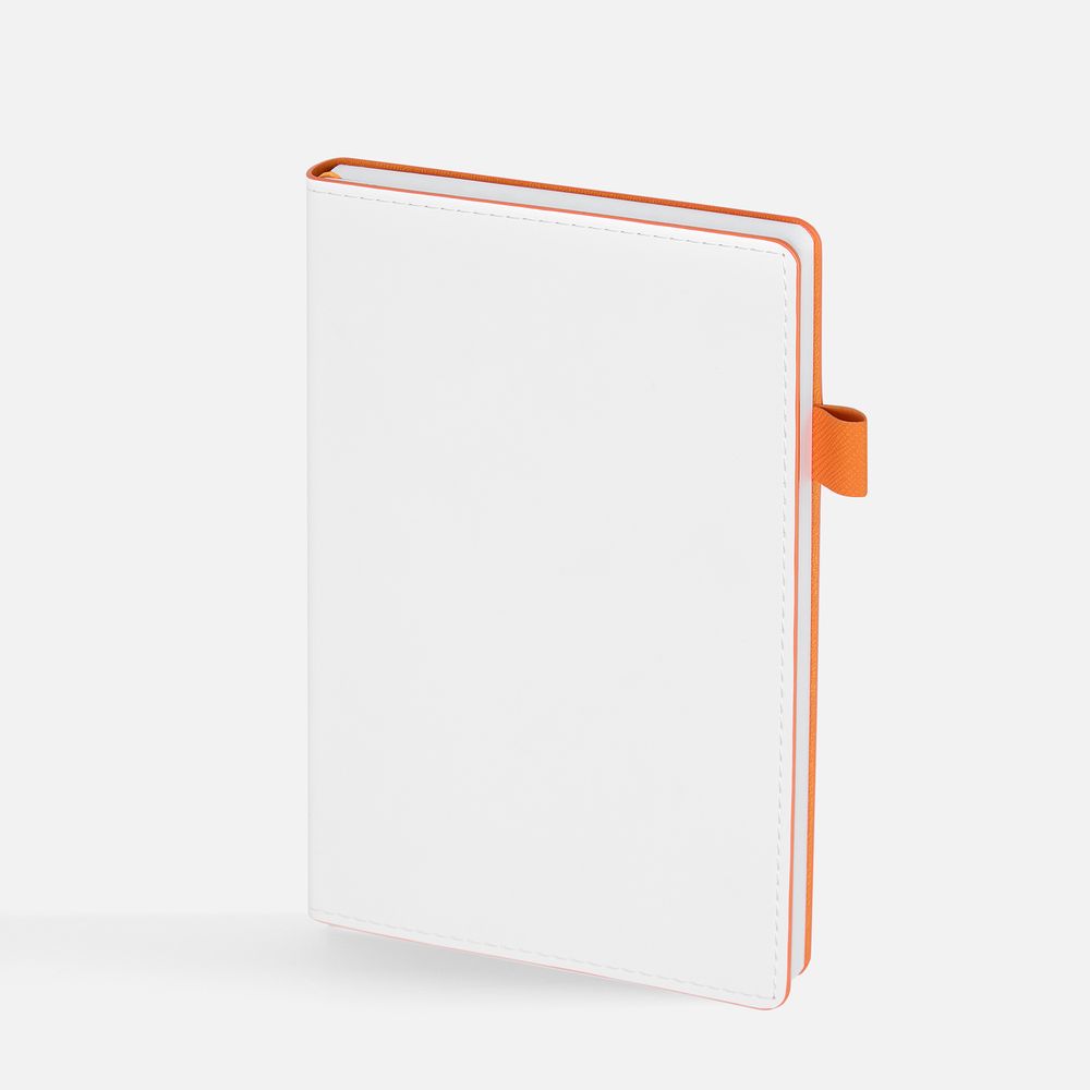 Ежедневник White Shall, недатированный, бело-оранжевый / Миниатюра WWW (1000)