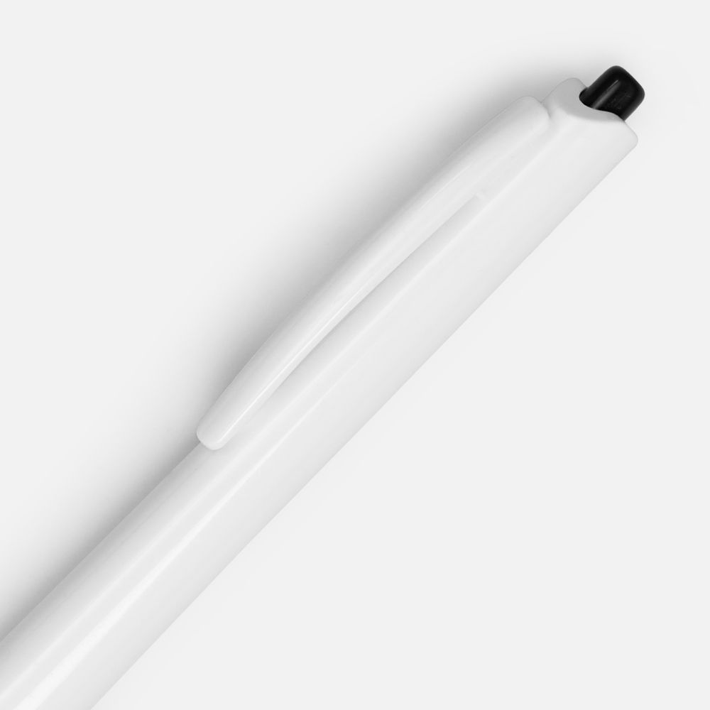 Ручка шариковая Tick, белая с черным / Миниатюра WWW (1000)