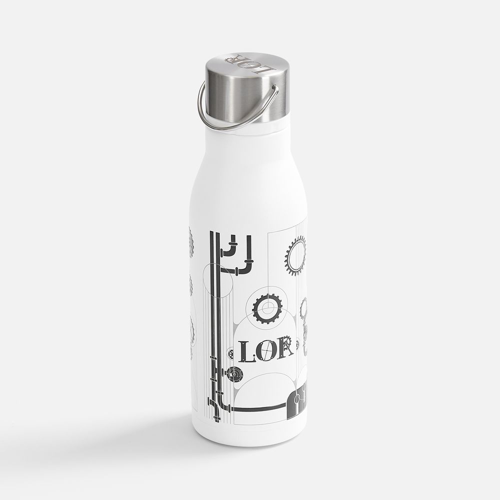 Термобутылка Tabenodo, белая / Миниатюра нанесения (1000)