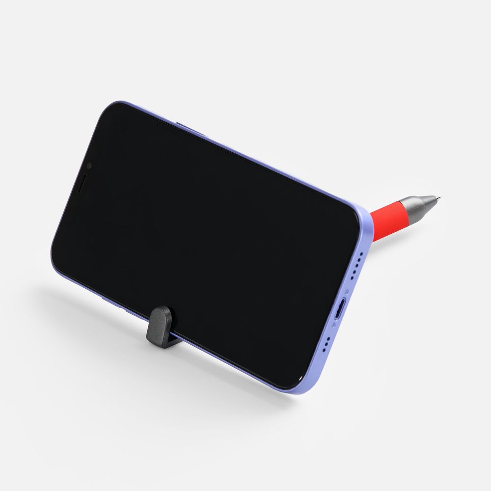 Ручка шариковая Standic с подставкой для телефона, красная / Миниатюра WWW (1000)