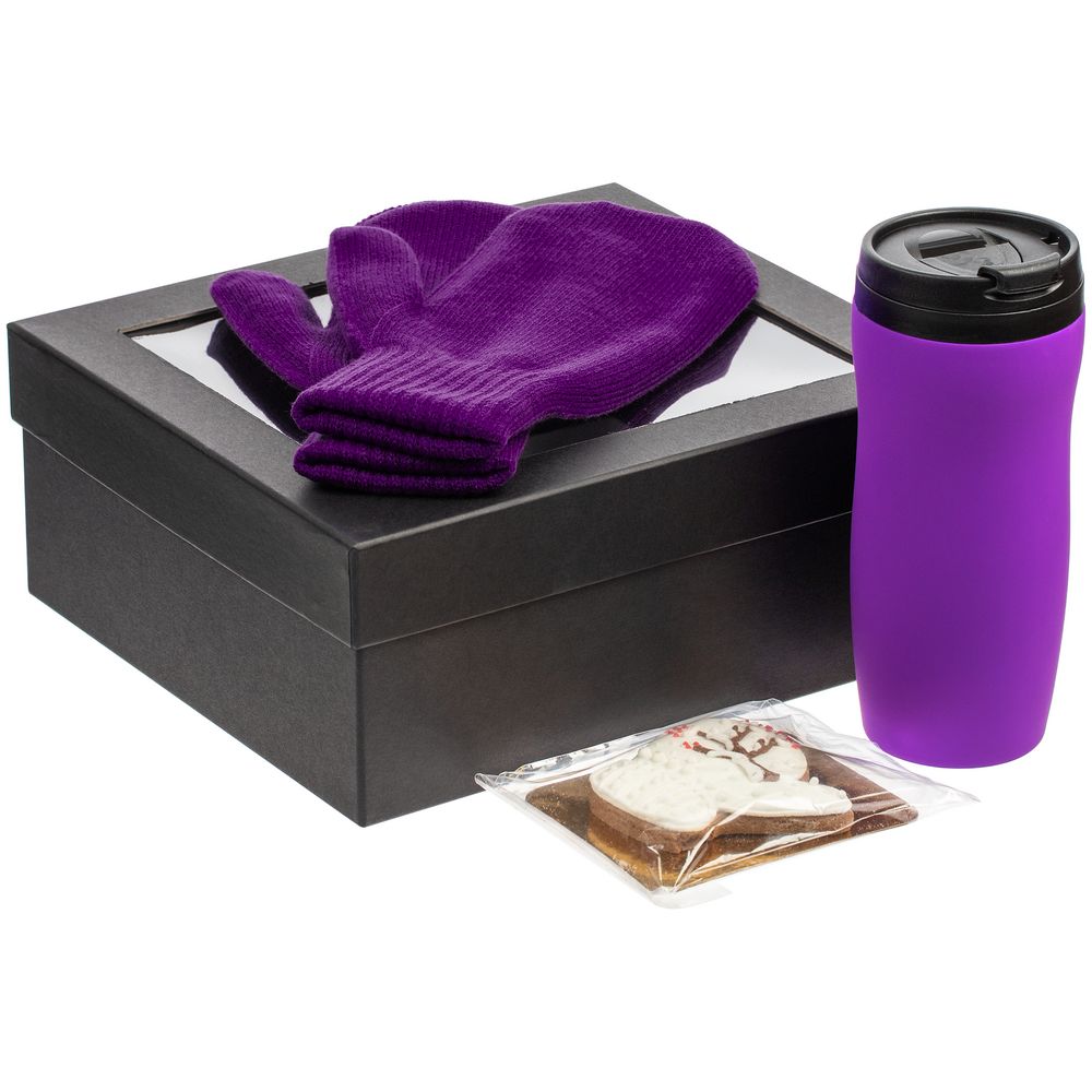 Набор «Зима в ладошке», черный с фиолетовым