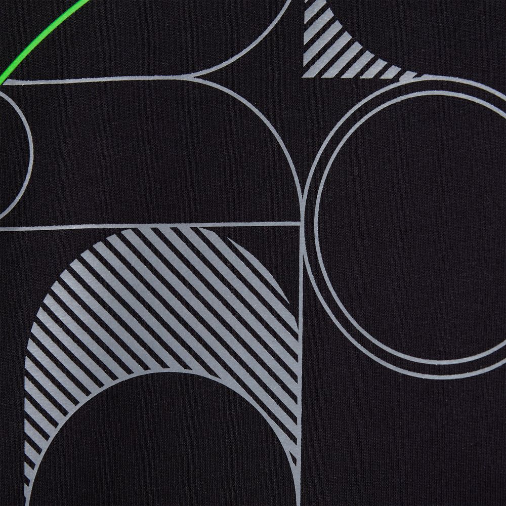 Футболка оверсайз с двойным рукавом Kosmos, черная / Миниатюра нанесения (1000)