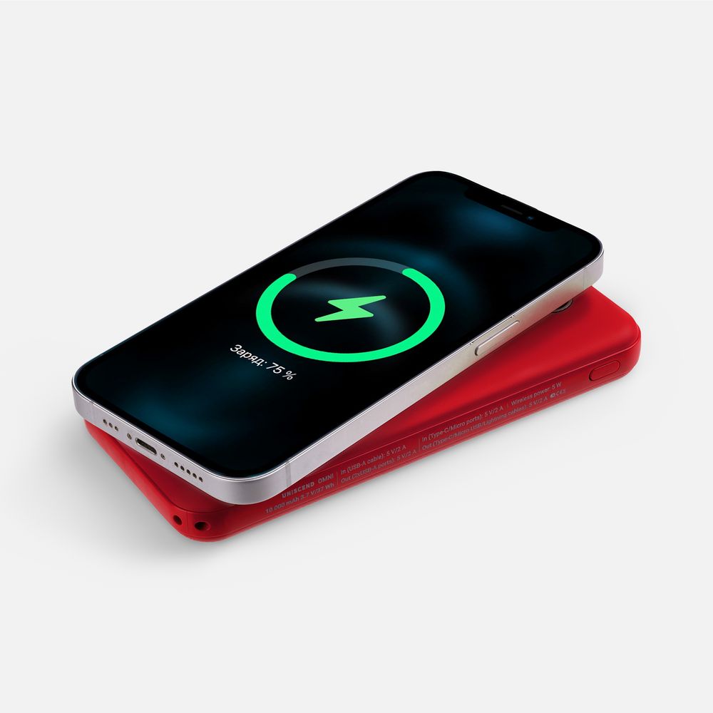 Аккумулятор Omni Qi 10000 мАч, ver.2, красный / Миниатюра WWW (1000)