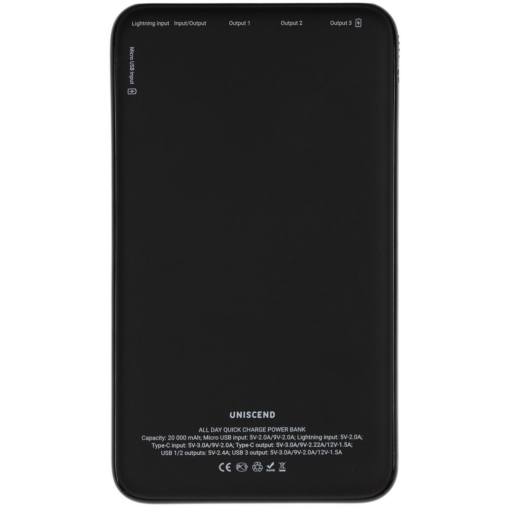 Аккумулятор All Day Compact PD 20000 мAч, черный / Миниатюра WWW (1000)