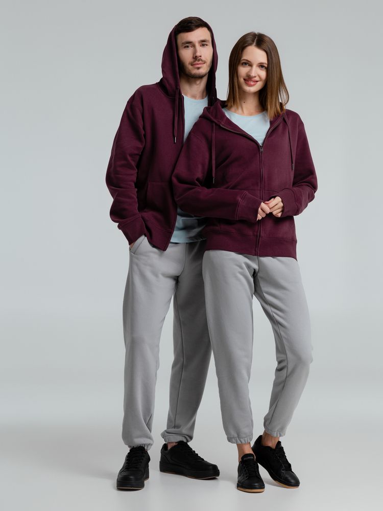 Толстовка с капюшоном на молнии унисекс King, бордовая / Миниатюра WWW (1000)