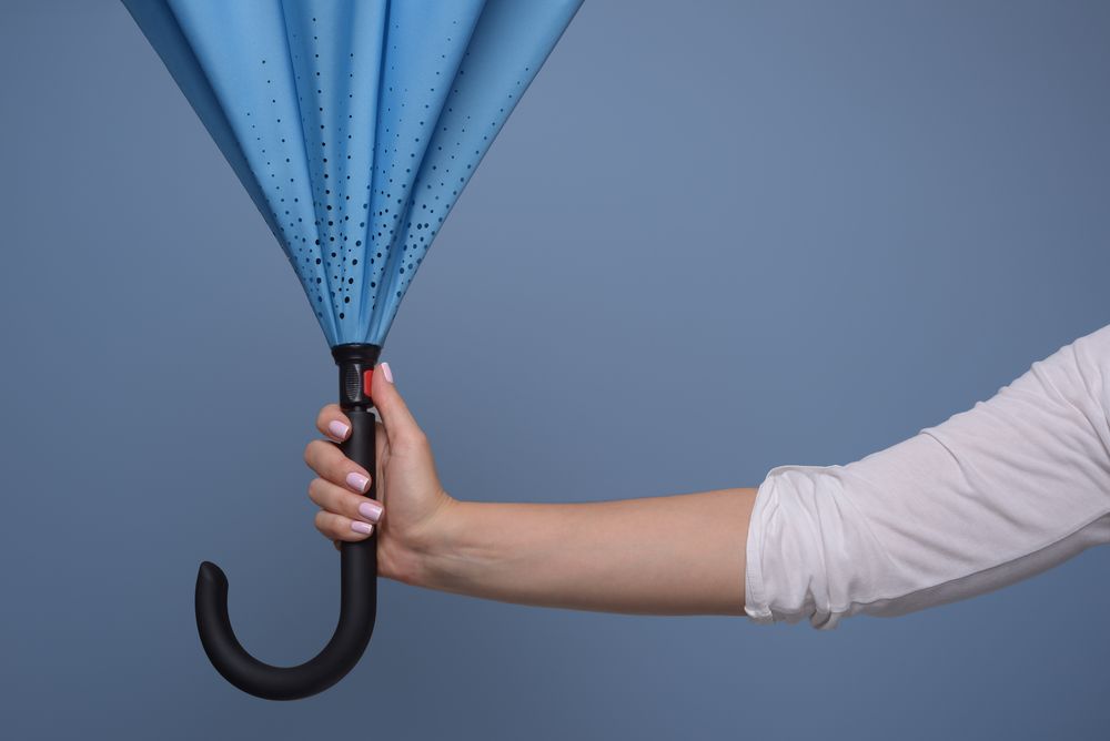 Зонт наоборот Style, трость, сине-голубой / Миниатюра WWW (1000)