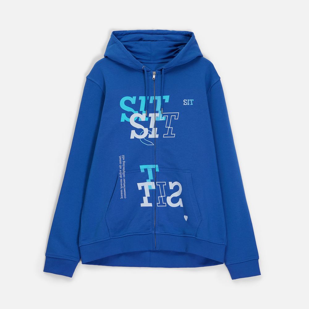 Толстовка унисекс Calipso, ярко-синяя (royal) / Миниатюра нанесения (1000)