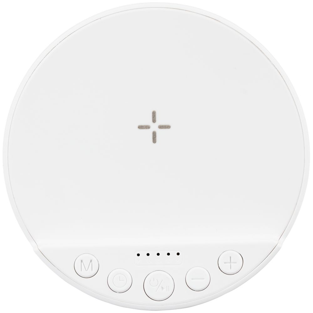 Bluetooth-колонка с беспроводной зарядкой relaxTime, белая / Миниатюра WWW (1000)