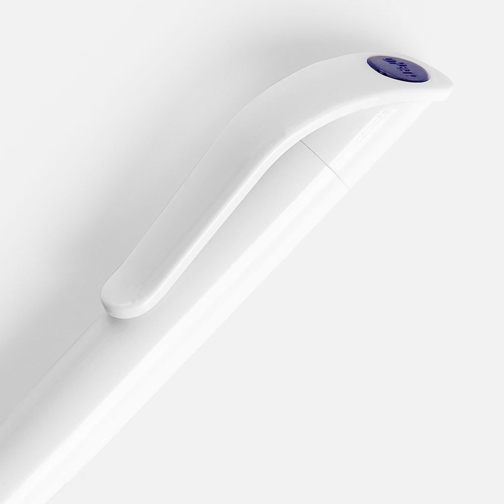 Ручка шариковая Grip, белая с синим / Миниатюра WWW (1000)