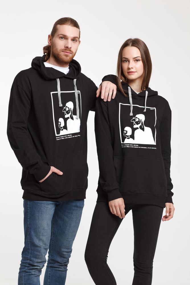 Толстовка с капюшоном «Леон», черная / Миниатюра WWW (1000)