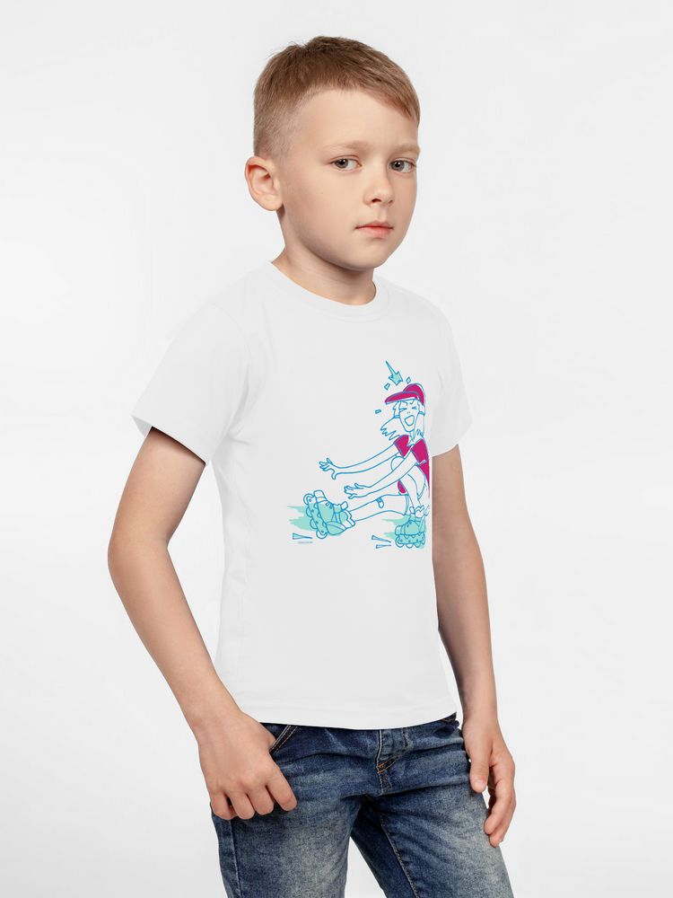 Футболка детская Roller Skates, белая / Миниатюра WWW (1000)