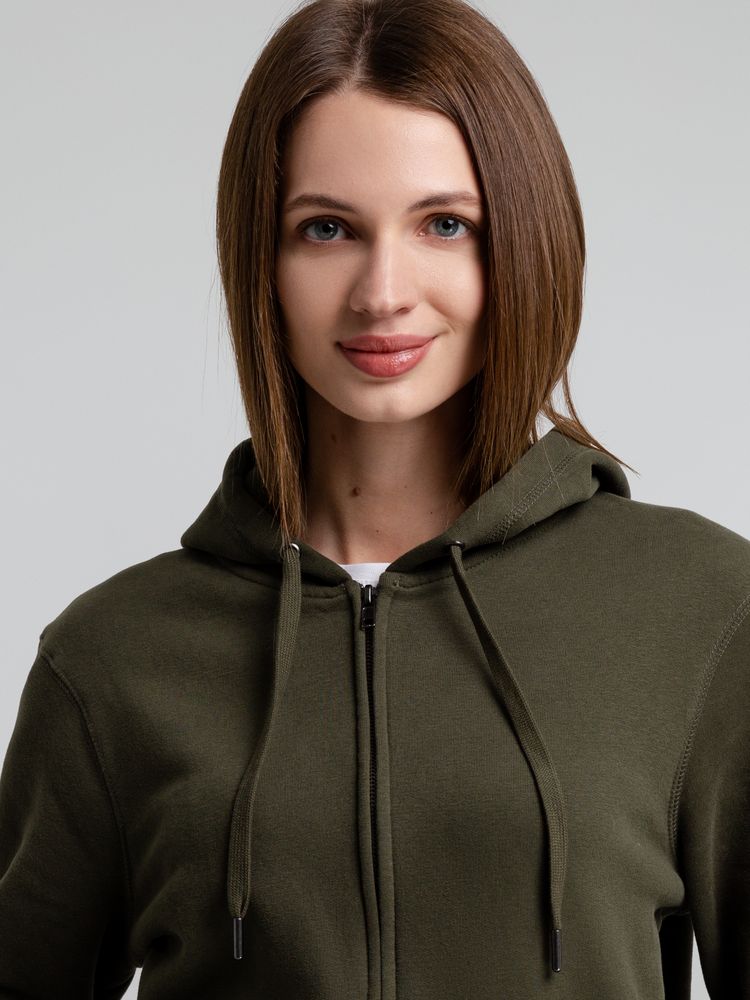 Толстовка с капюшоном на молнии унисекс King, хаки / Миниатюра WWW (1000)