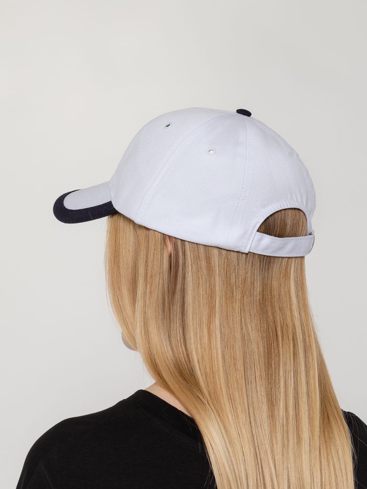 Бейсболка Honor, белая с темно-синим кантом / Миниатюра WWW (1000)