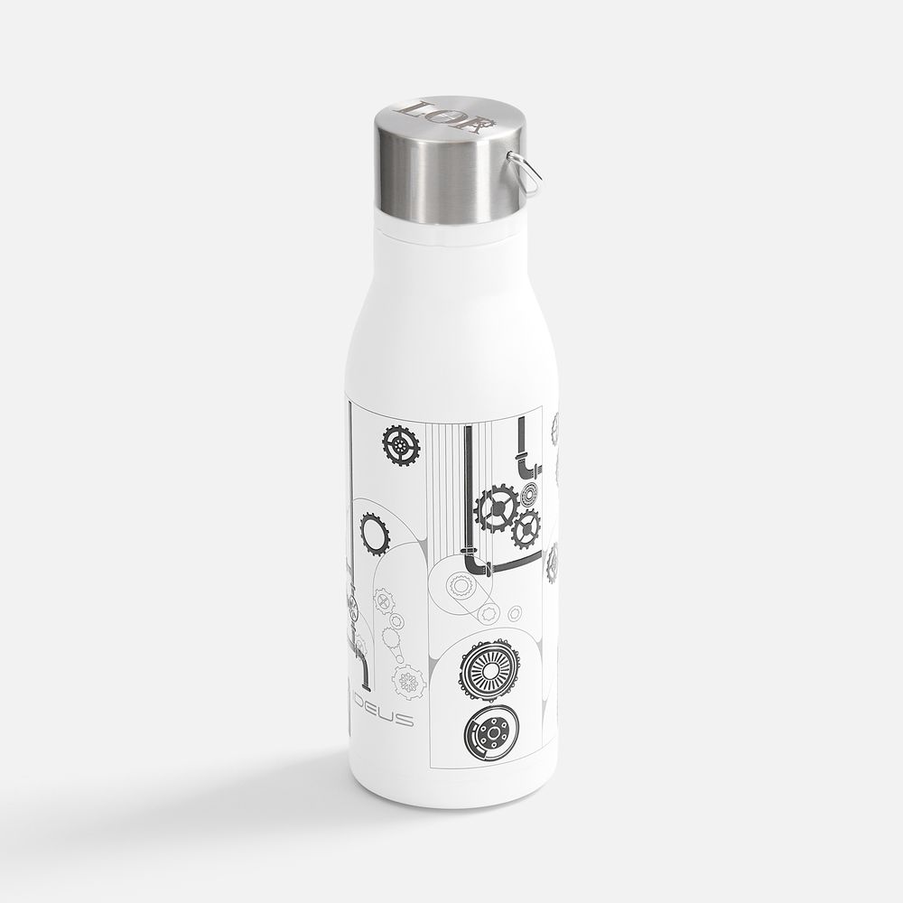 Термобутылка Tabenodo, белая / Миниатюра нанесения (1000)