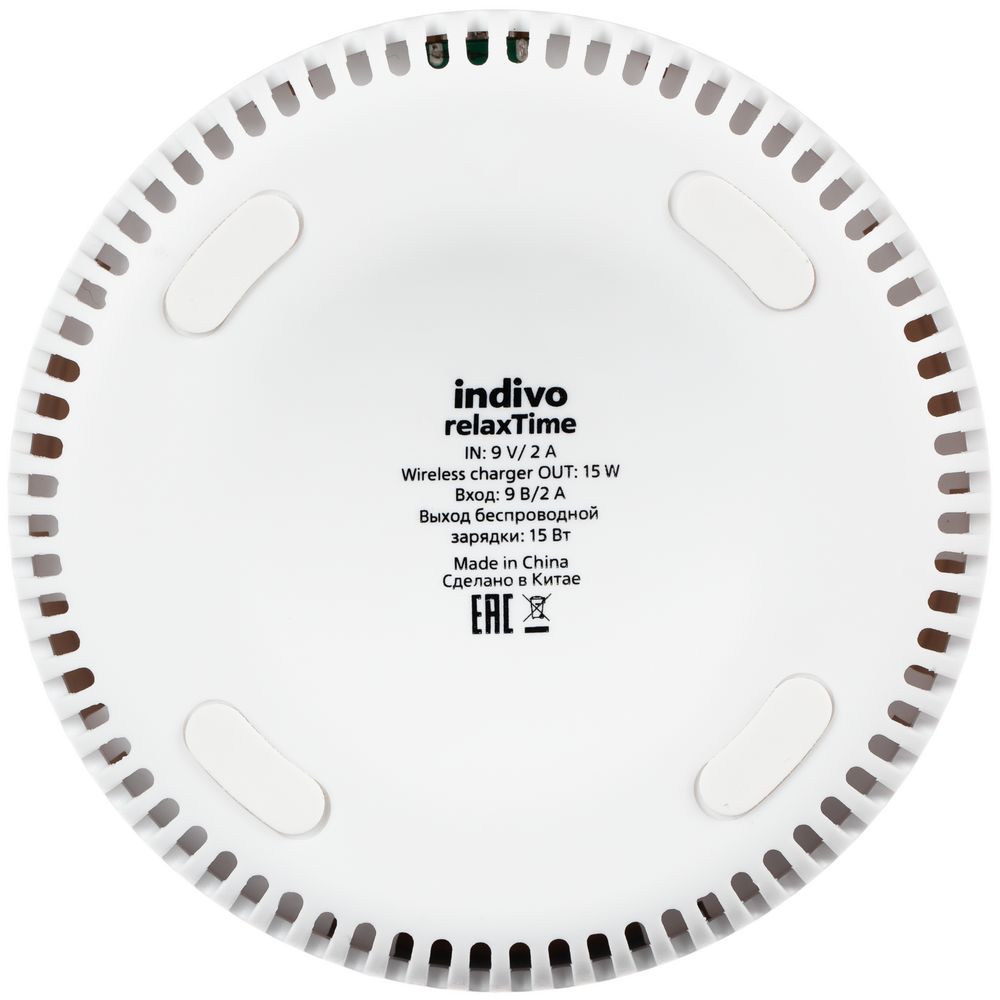 Bluetooth-колонка с беспроводной зарядкой relaxTime, белая / Миниатюра WWW (1000)