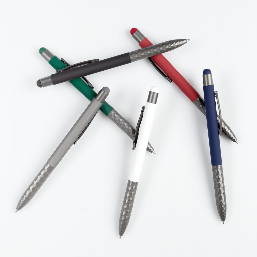 Ручка шариковая со стилусом Digit Soft Touch, красная / Миниатюра WWW (1000)