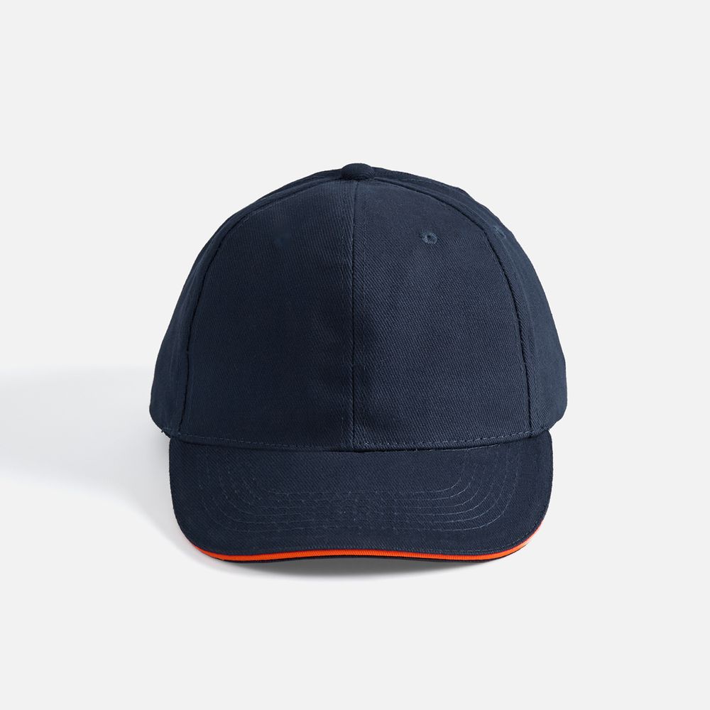 Бейсболка Buffalo, темно-синяя с неоново-оранжевым / Миниатюра WWW (1000)