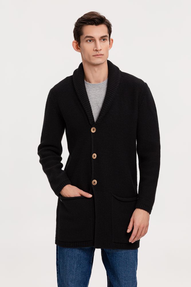 Кардиган мужской с пуговицами Free Flow, черный / Миниатюра WWW (1000)