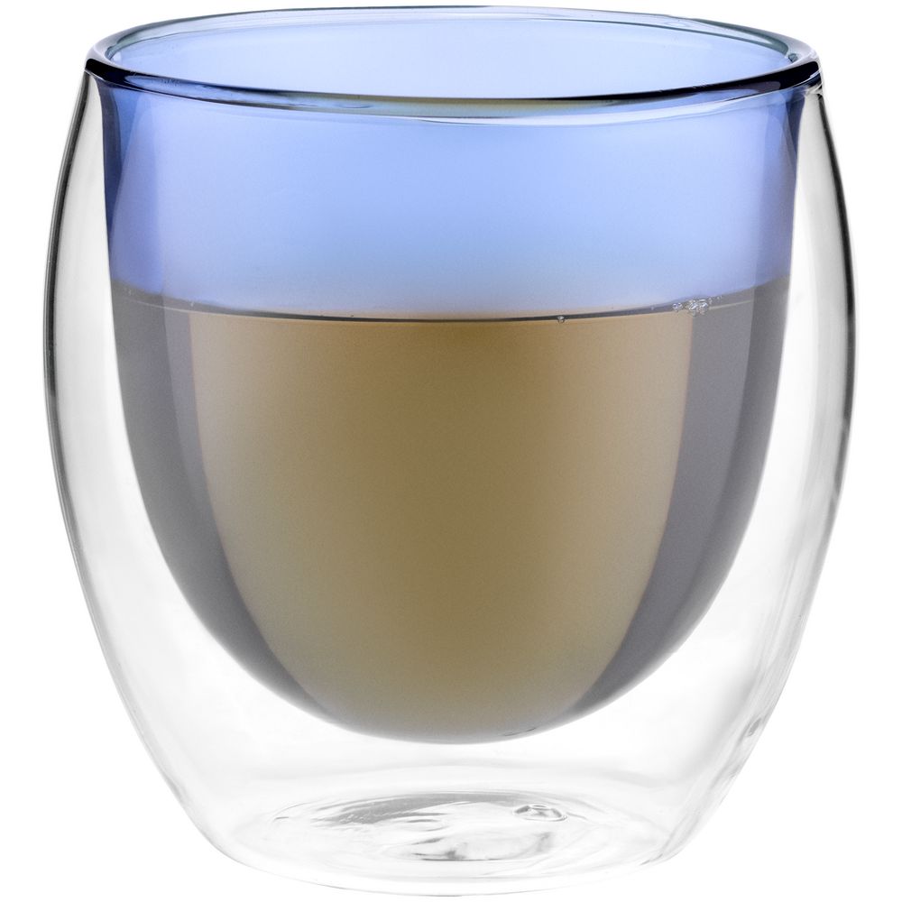 Стакан с двойными стенками Glass Bubble, синий / Миниатюра WWW (1000)