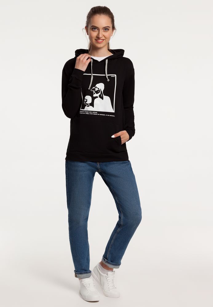 Толстовка с капюшоном «Леон», черная / Миниатюра WWW (1000)